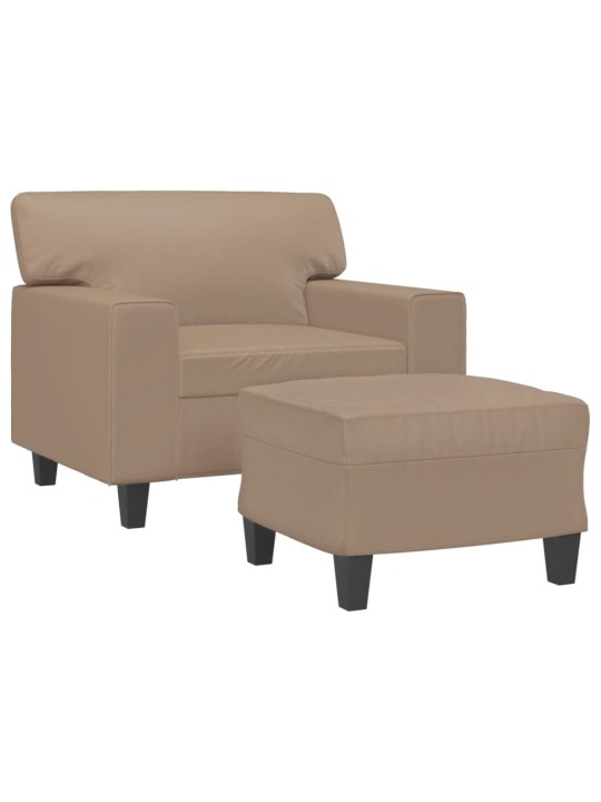 Křeslo s podnožkou cappuccino 60 cm umělá kůže