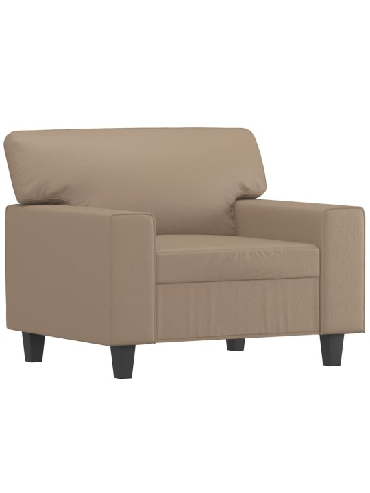 Křeslo s podnožkou cappuccino 60 cm umělá kůže