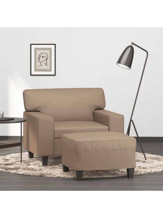 Křeslo s podnožkou cappuccino 60 cm umělá kůže