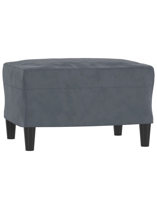 Křeslo s podnožkou tmavě šedé 60 cm samet