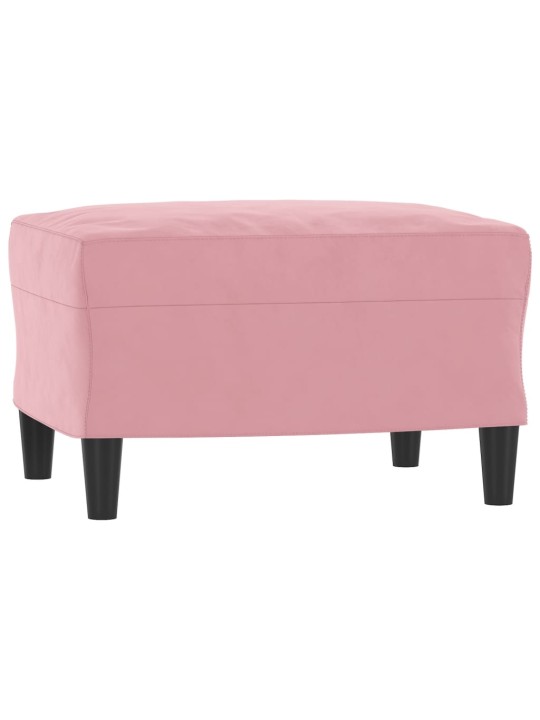 Křeslo s podnožkou růžová 60 cm samet