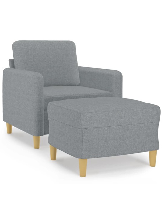 Křeslo s podnožkou světle šedé 60 cm textil