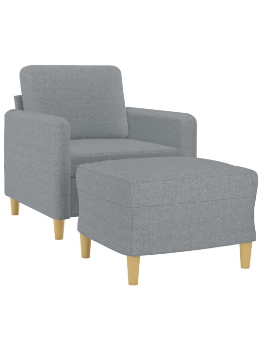 Křeslo s podnožkou světle šedé 60 cm textil