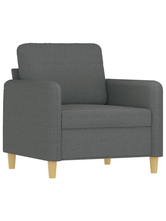 Křeslo s podnožkou tmavě šedé 60 cm textil
