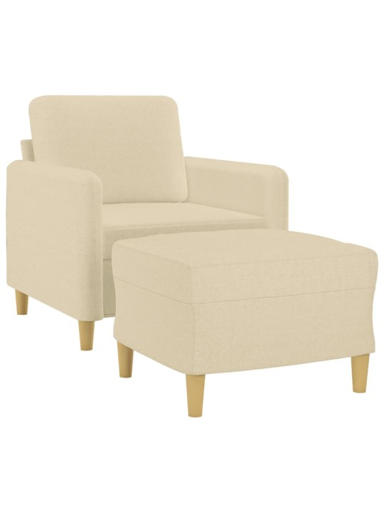 Křeslo s podnožkou krémové 60 cm textil