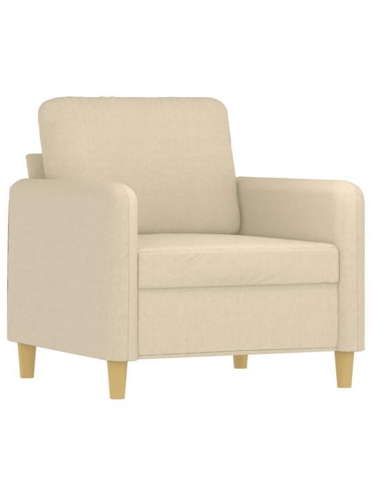 Křeslo s podnožkou krémové 60 cm textil