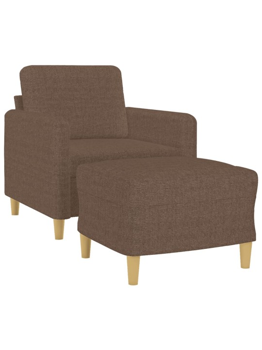 Křeslo s podnožkou hnědé 60 cm textil
