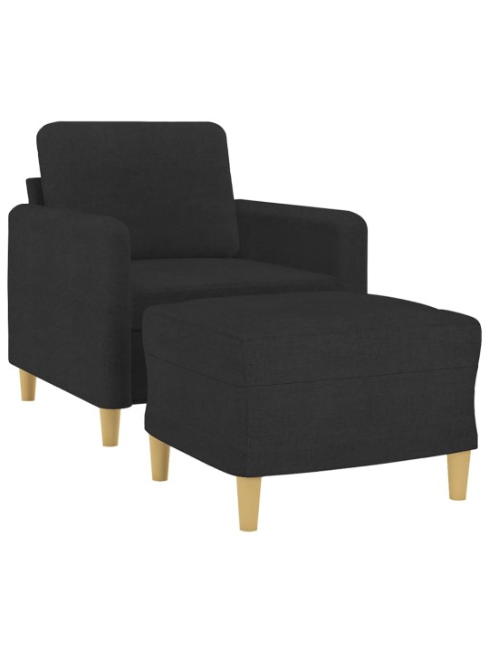 Křeslo s podnožkou černé 60 cm textil