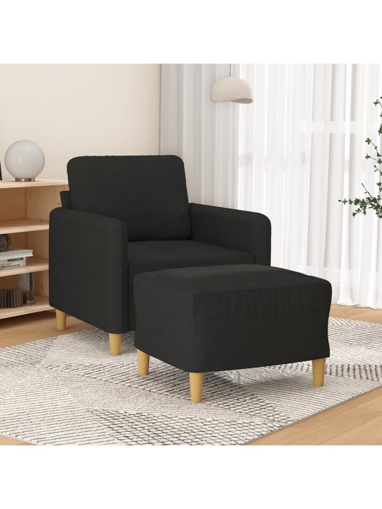 Křeslo s podnožkou černé 60 cm textil
