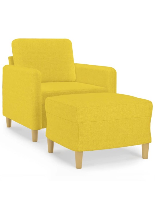 Křeslo s podnožkou světle žluté 60 cm textil