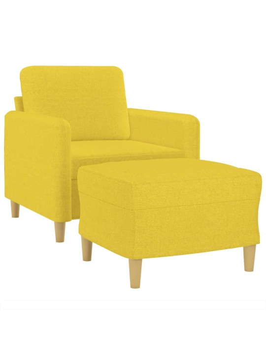 Křeslo s podnožkou světle žluté 60 cm textil