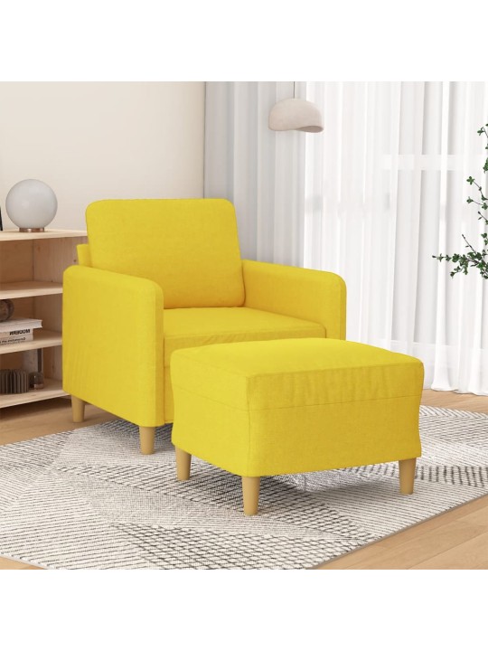 Křeslo s podnožkou světle žluté 60 cm textil