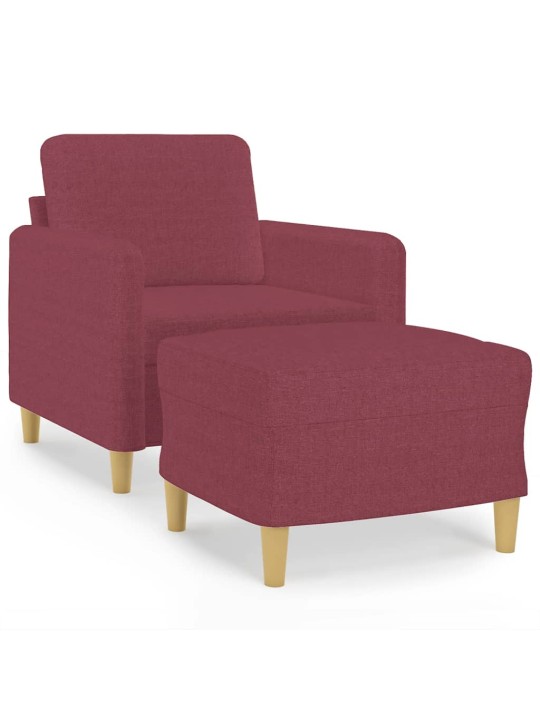 Křeslo s podnožkou vínové 60 cm textil
