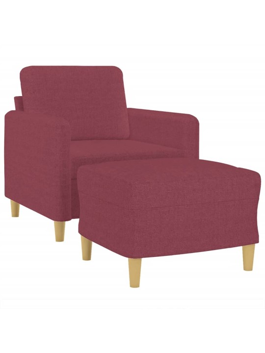 Křeslo s podnožkou vínové 60 cm textil