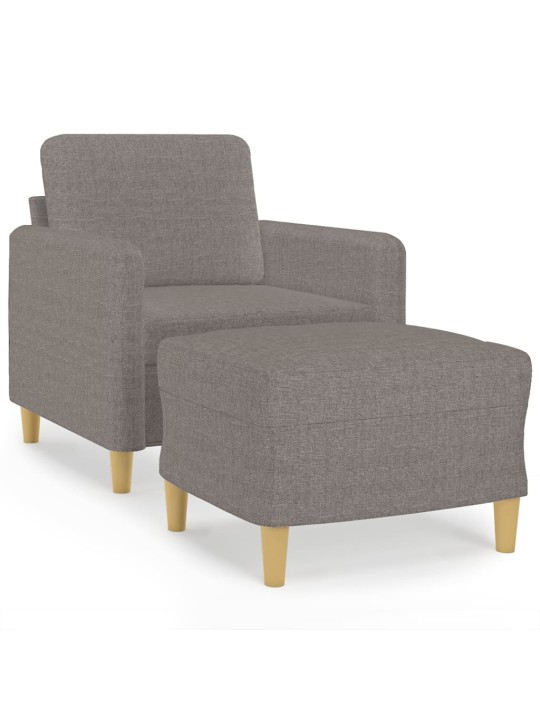 Křeslo s podnožkou taupe 60 cm textil
