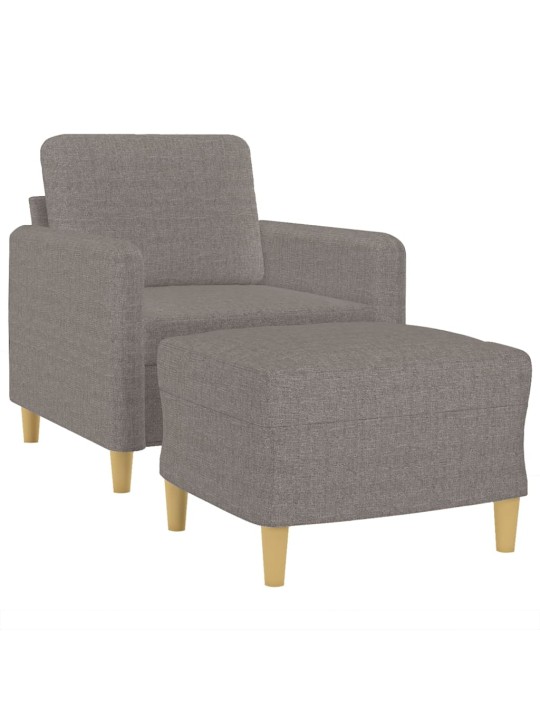 Křeslo s podnožkou taupe 60 cm textil