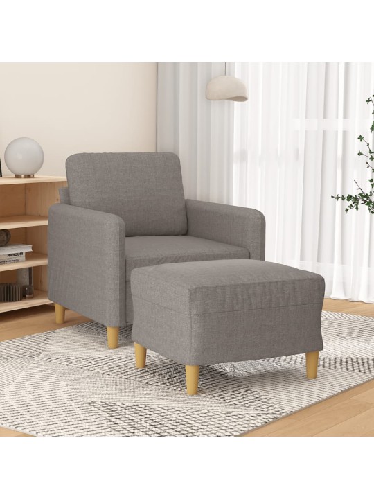 Křeslo s podnožkou taupe 60 cm textil