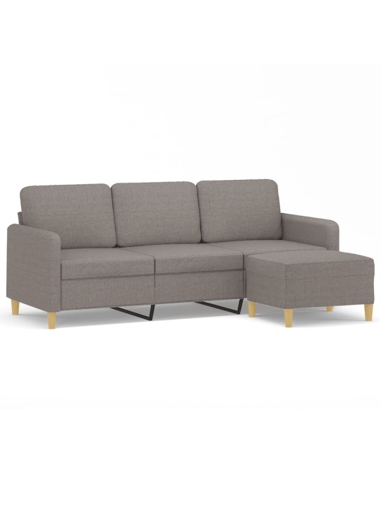 3místná pohovka s podnožkou taupe 180 cm textil