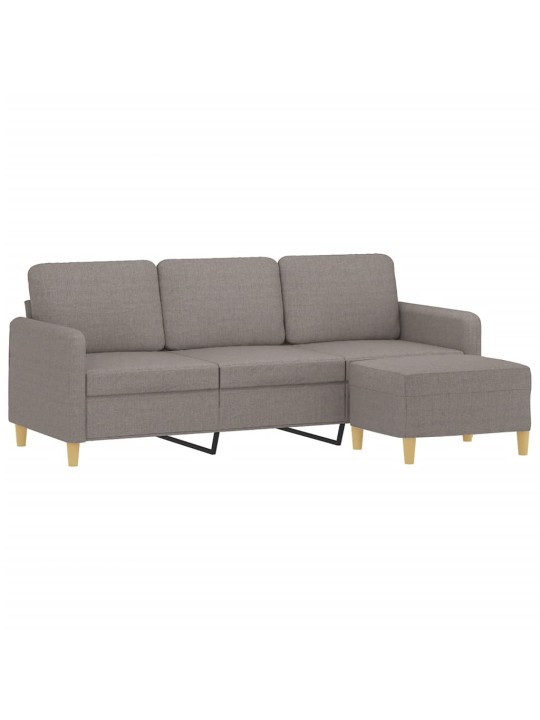 3místná pohovka s podnožkou taupe 180 cm textil