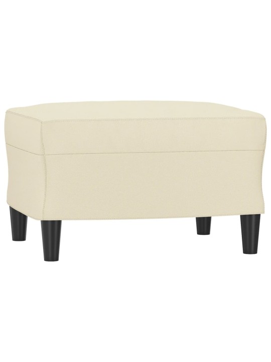 Křeslo s podnožkou krémové 60 cm umělá kůže