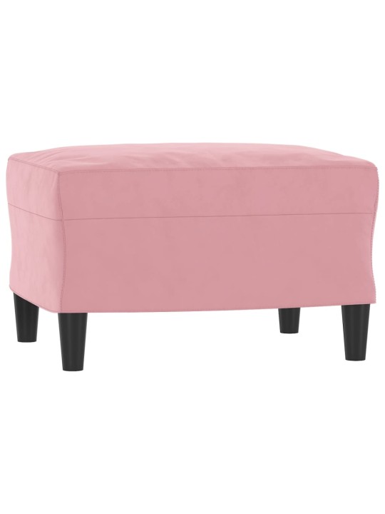Křeslo s podnožkou růžová 60 cm samet