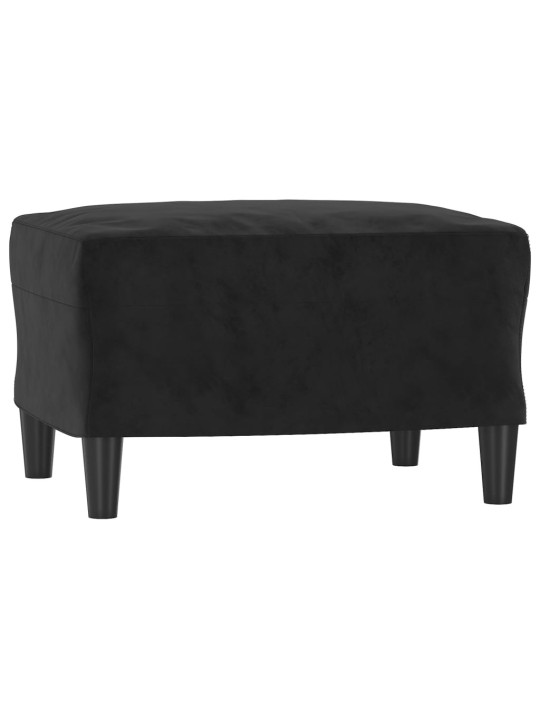 Křeslo s podnožkou černé 60 cm samet