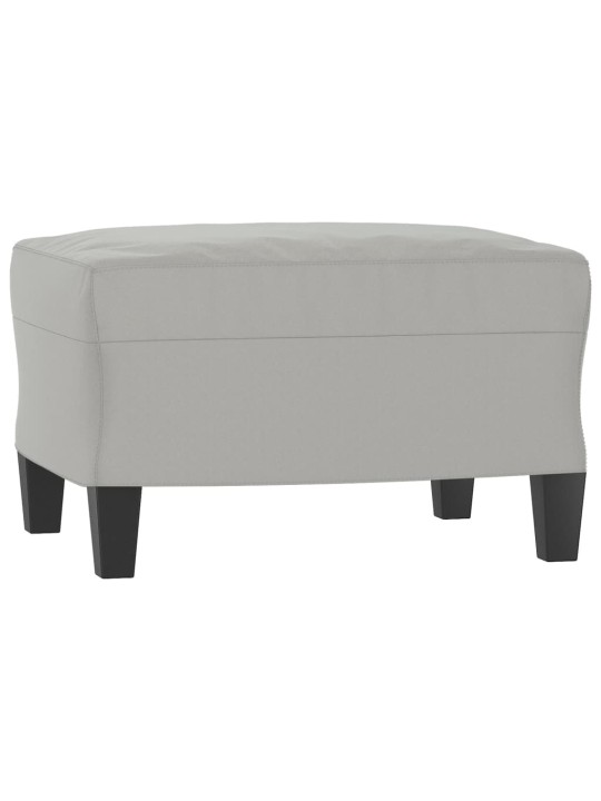 Křeslo s podnožkou světle šedé 60 cm tkanina z mikrovlákna