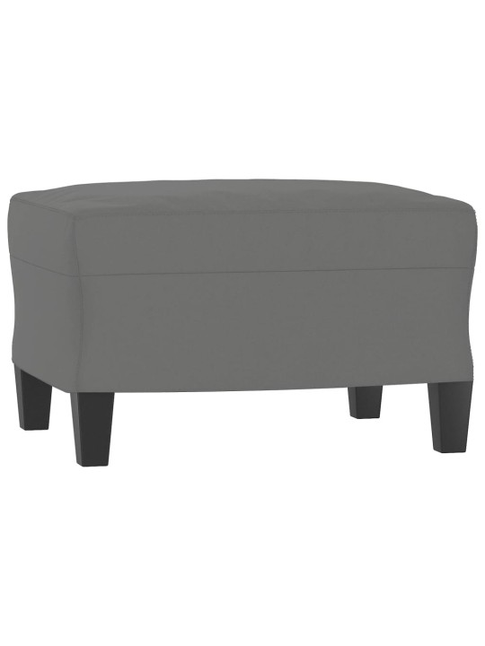 Křeslo s podnožkou tmavě šedé 60 cm tkanina z mikrovlákna