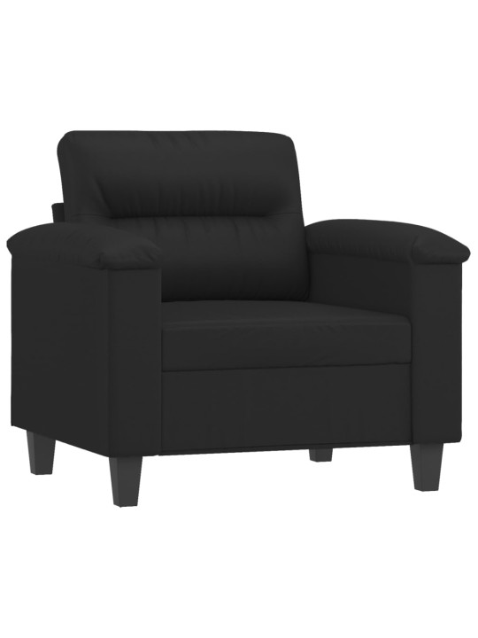 Křeslo s podnožkou černé 60 cm umělá kůže