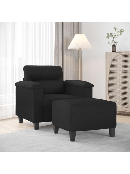 Křeslo s podnožkou černé 60 cm umělá kůže
