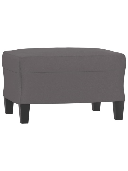Křeslo s podnožkou šedé 60 cm umělá kůže