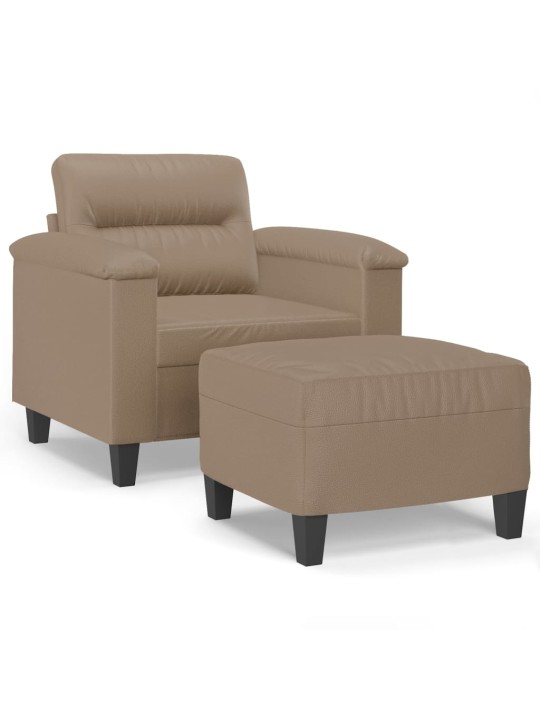 Křeslo s podnožkou cappuccino 60 cm umělá kůže