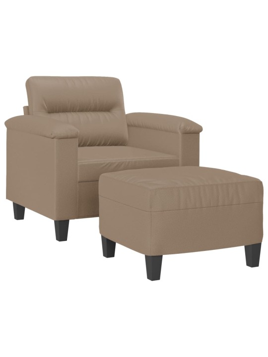 Křeslo s podnožkou cappuccino 60 cm umělá kůže