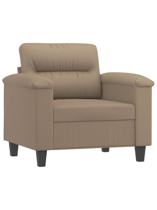 Křeslo s podnožkou cappuccino 60 cm umělá kůže