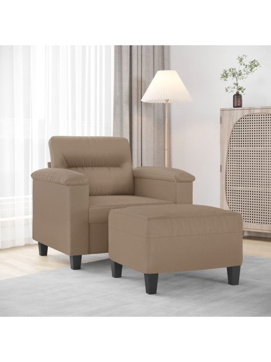 Křeslo s podnožkou cappuccino 60 cm umělá kůže