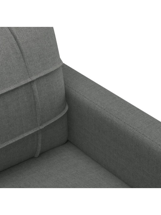 3dílná sedací souprava s poduškami tmavě šedá textil