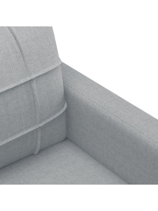 4dílná sedací souprava s poduškami světle šedá textil