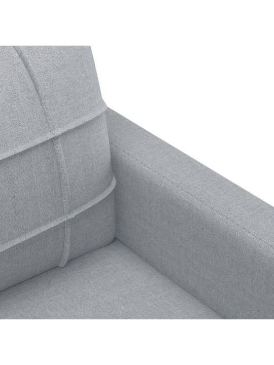 3dílná sedací souprava s polštáři světle šedá textil