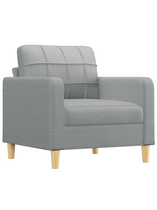 4dílná sedací souprava s polštáři světle šedá textil