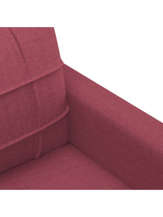 4dílná sedací souprava s polštáři vínová textil