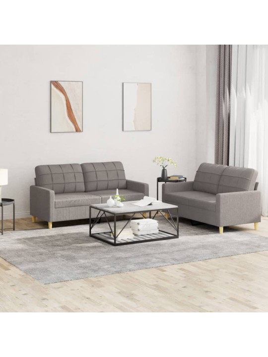 2dílná sedací souprava s poduškami taupe textil