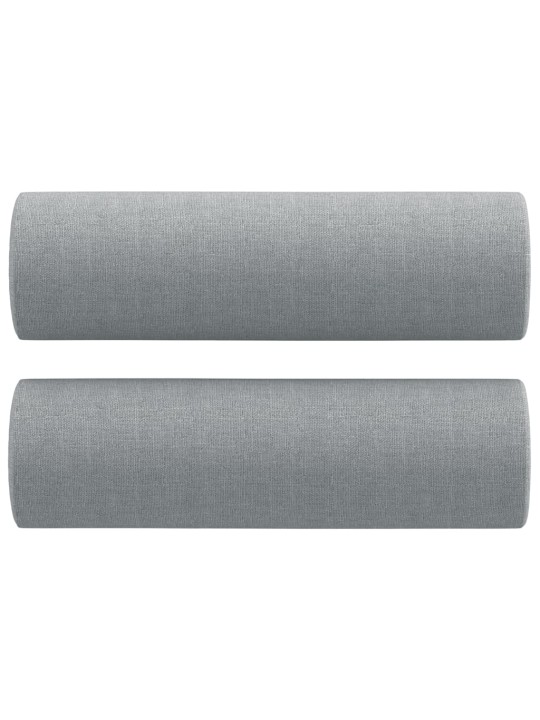 2dílná sedací souprava s polštáři světle šedá textil