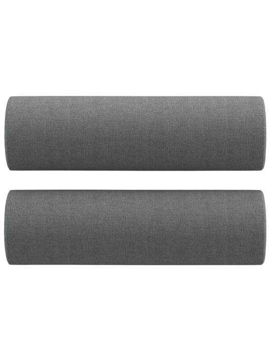 2dílná sedací souprava s polštáři tmavě šedá textil