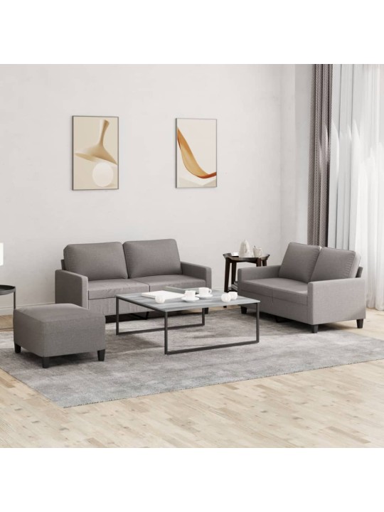 3dílná sedací souprava s poduškami taupe textil