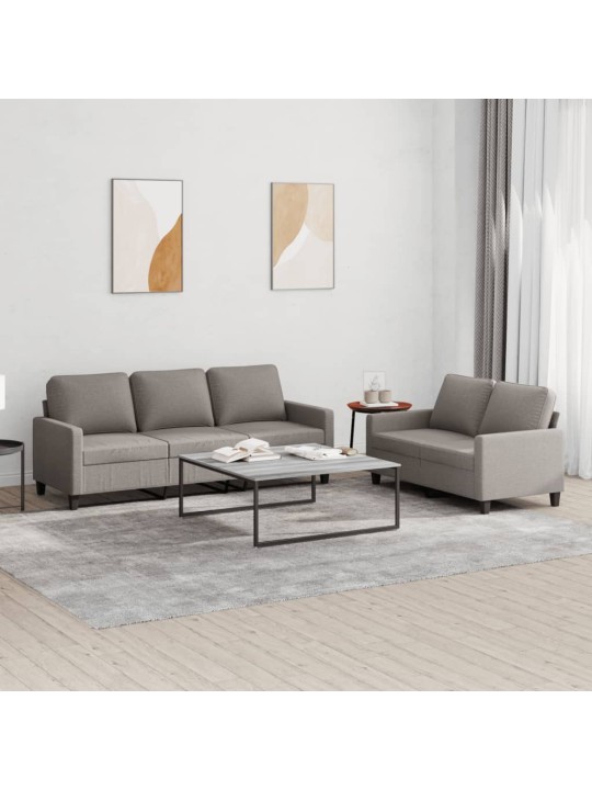 2dílná sedací souprava s poduškami taupe textil