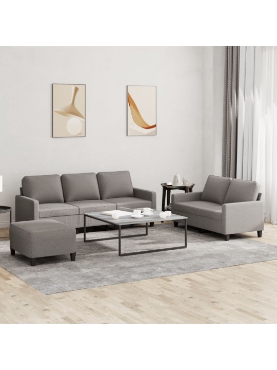 3dílná sedací souprava s poduškami taupe textil
