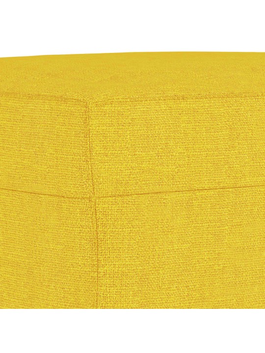 4dílná sedací souprava s poduškami světle žlutá textil