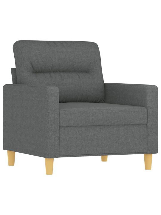 4dílná sedací souprava s polštáři tmavě šedá textil