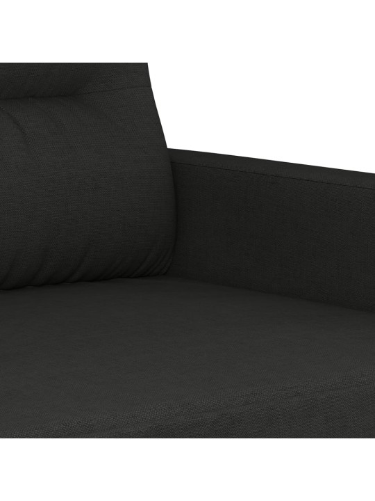 4dílná sedací souprava s polštáři černá textil