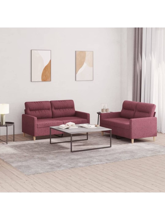 2dílná sedací souprava s poduškami vínová textil
